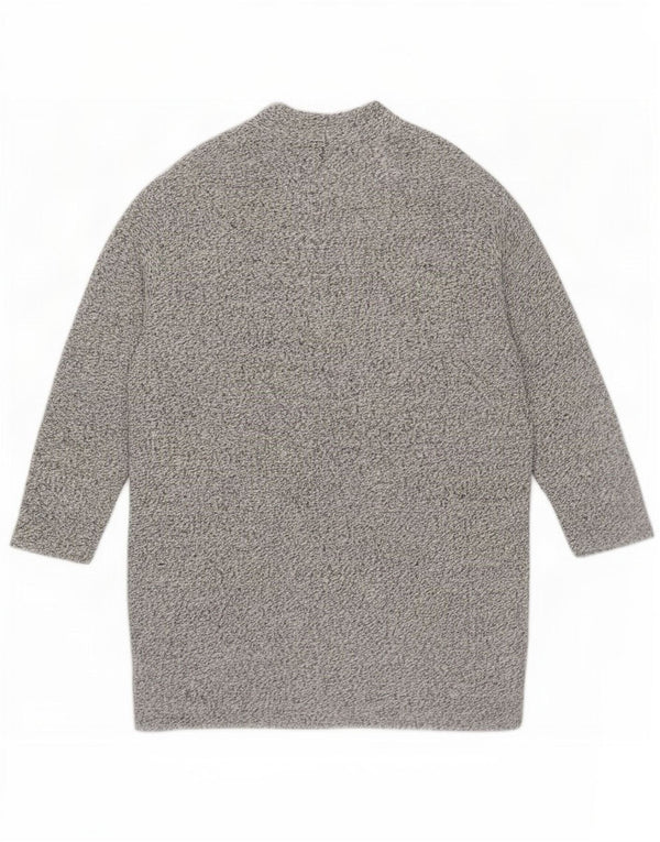 Zara Womens Open Cardigan Sweater UK 16 Large Grå Polyester
