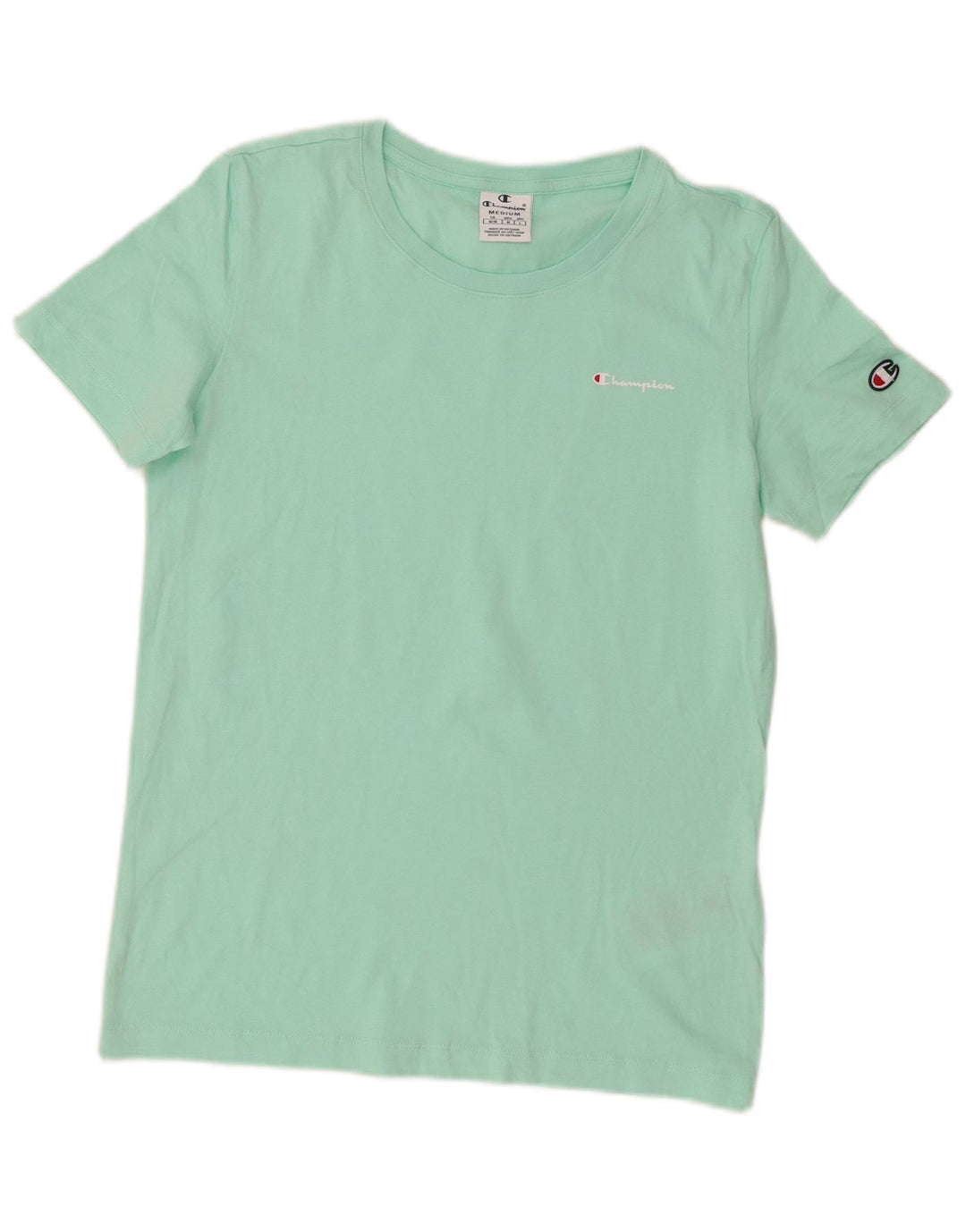 Champion Dame T-Shirt Top UK 12 Medium turkis bomuld