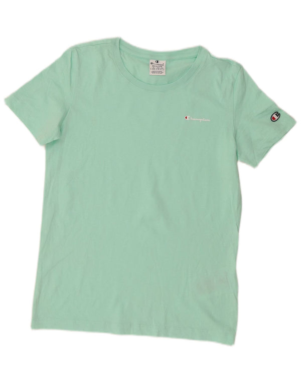 Champion Dame T-Shirt Top UK 12 Medium turkis bomuld
