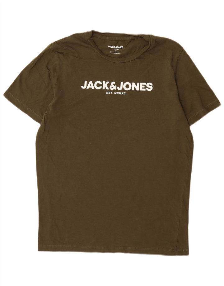 Jack & Jones Herre grafisk T-shirt Top Lille Khaki Bomuld