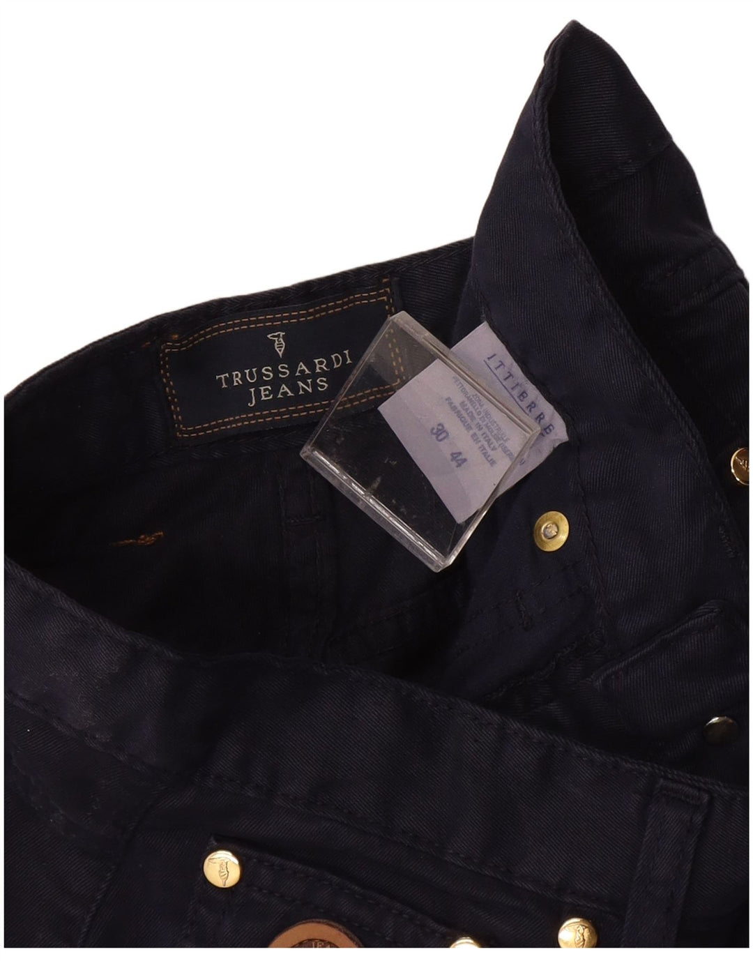 TRUSSARDI højtaljede fritidsbukser til kvinder IT 44 Medium W30 L27 Marineblå