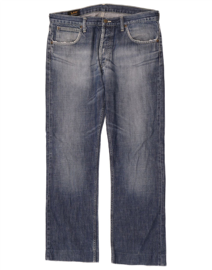 Lee Herre Freeburn Straight Jeans W34 L30 Blå Bomuld