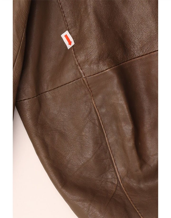 VINTAGE Herre Læderjakke IT 54 2XL Brun