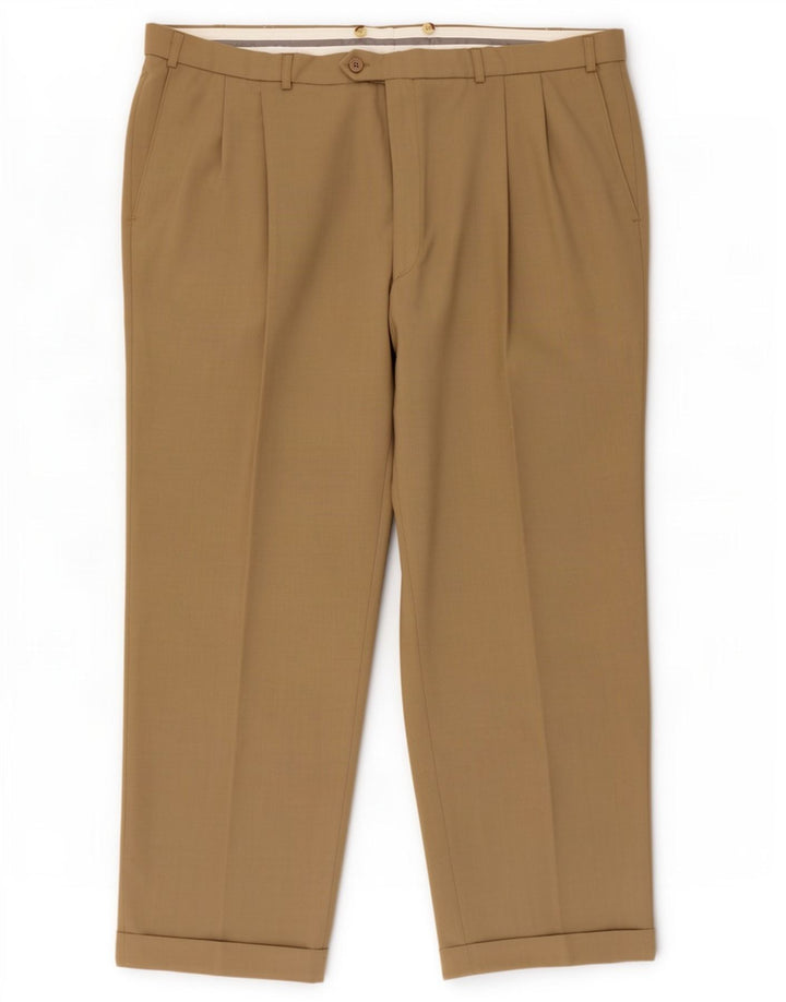 Marks & Spencer Herre Pegged Suit Bukser W44 L29 Beige Polyester