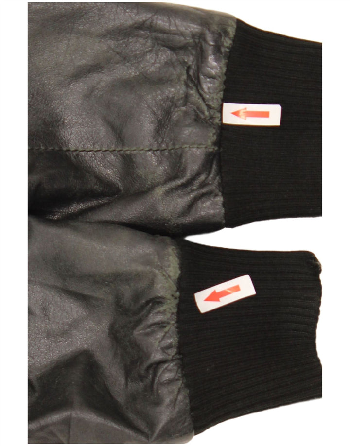 Sasch Womens Crop Læderjakke UK 14 Medium Black