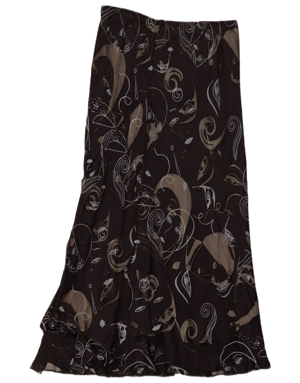 Fenn Wright Manson Dame Maxi Nederdel UK 16 Large W32 Sort Paisley Silke
