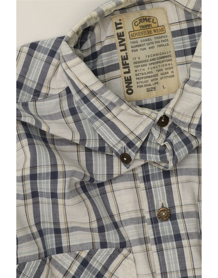 CAMEL ACTIVE Mens Shirt Large Blue Check Vintage Camel Active and Second-Hand Camel Active from Messina Hembry 