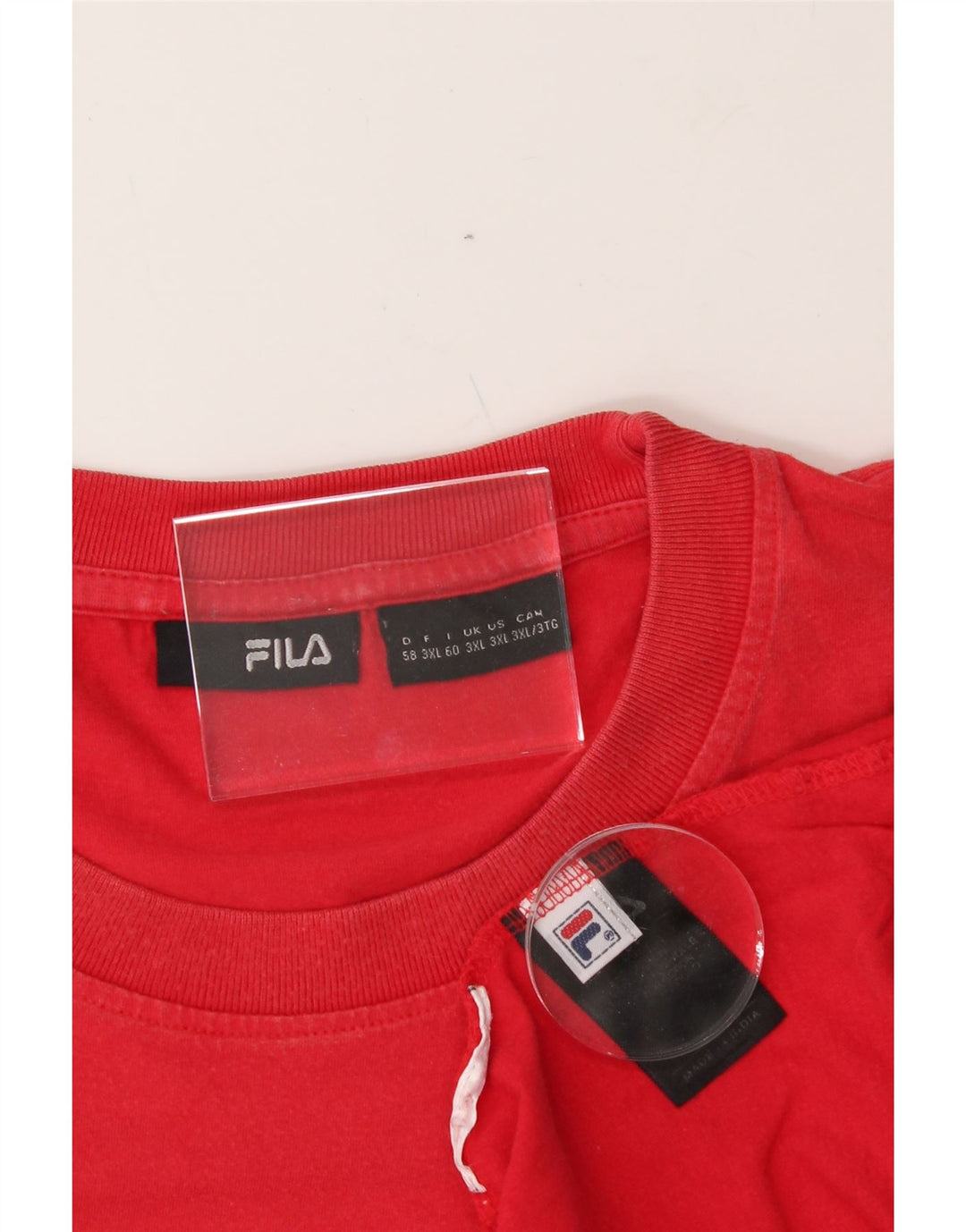 FILA Mens Graphic T-Shirt Top 3XL Red Cotton Vintage Fila and Second-Hand Fila from Messina Hembry 