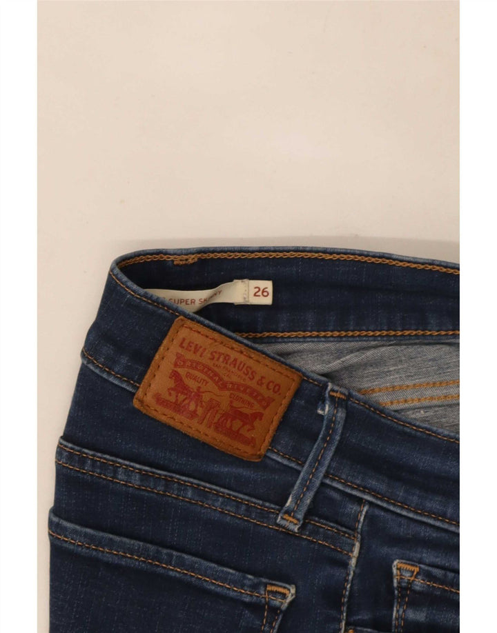 Levi's Dame 710 Super Skinny Jeans W26 L28 Marineblå