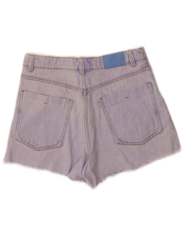 Zara denimshorts med høj talje til kvinder EU 36 XS W26 blå bomuld
