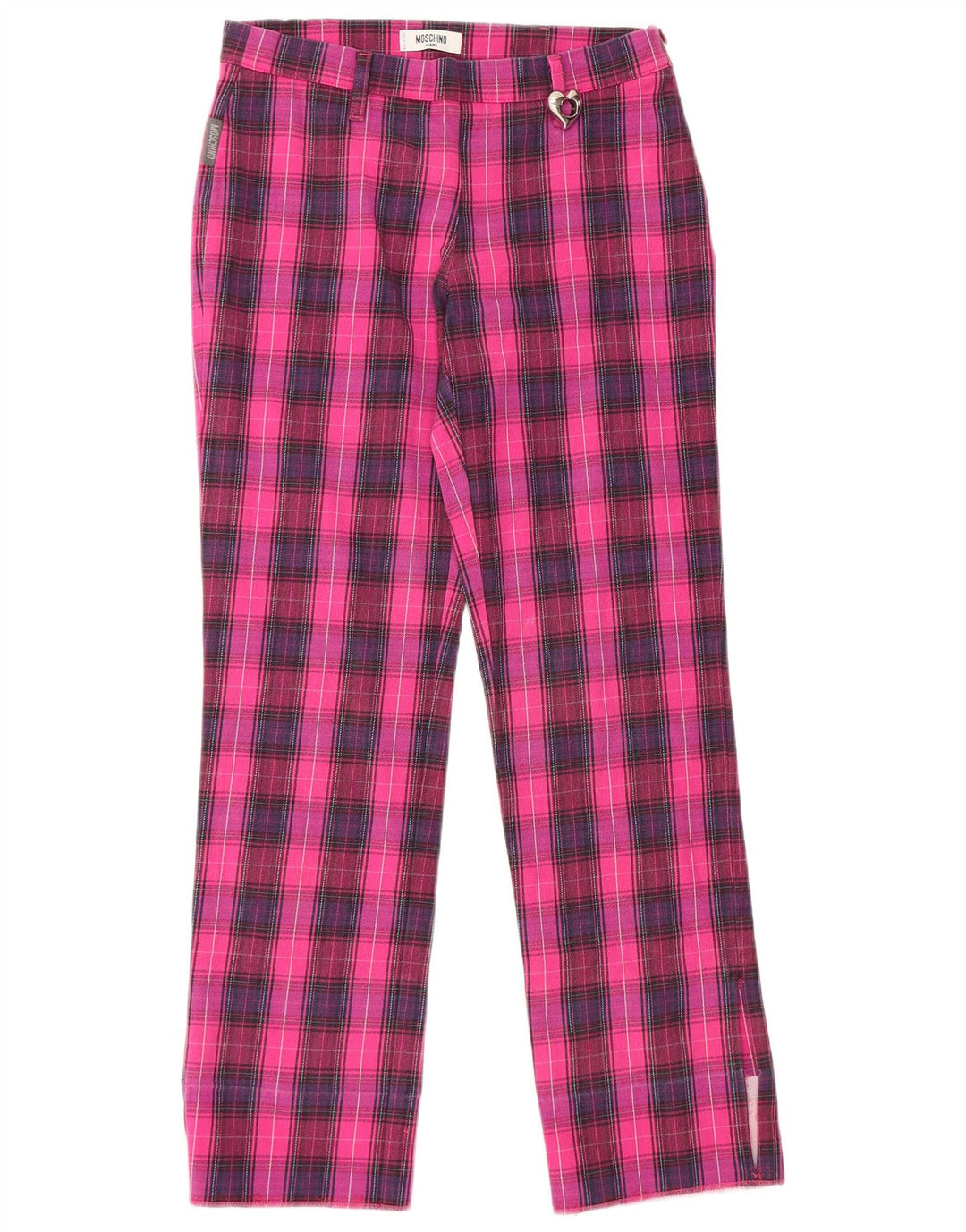 MOSCHINO Lige Casual Bukser til kvinder UK 10 Small W28 L28 Pink Check