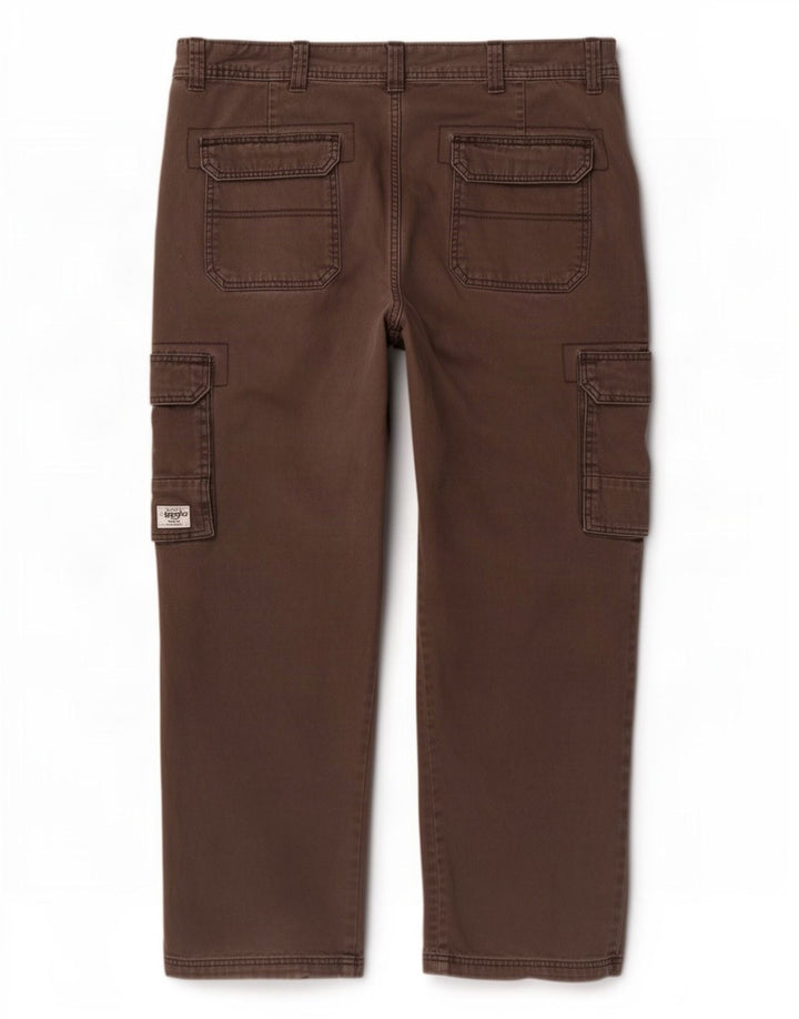Wrangler Straight Cargo bukser til mænd W38 L29 brun bomuld