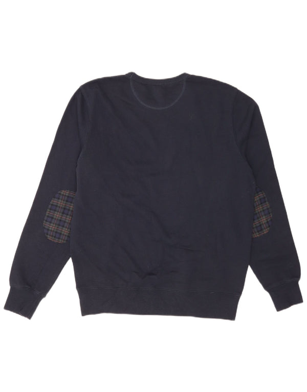 Sun68 Herre Sweatshirt Jumper Large Marineblå Ternet bomuld