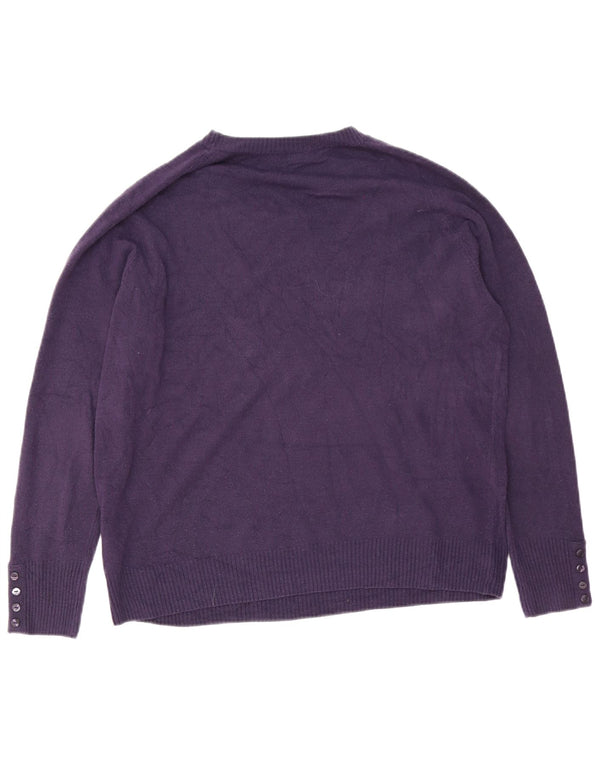 Marks & Spencer Dame sweater med rund hals DK 18 XL Lilla Akryl