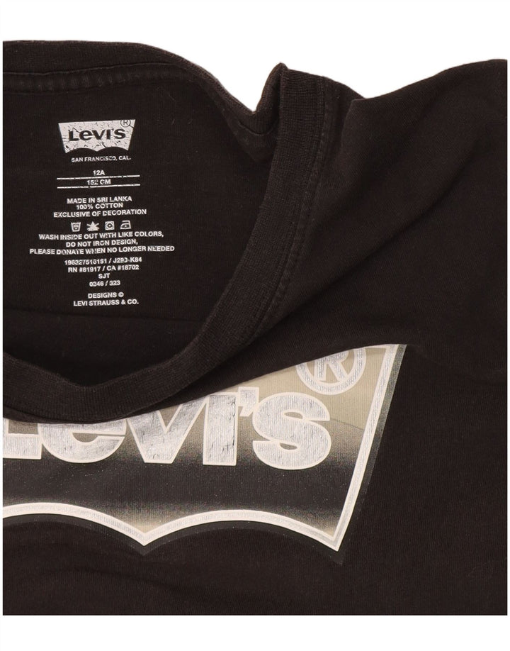 Levi's Boys Grafisk T-Shirt Top 11-12 år Sort Bomuld