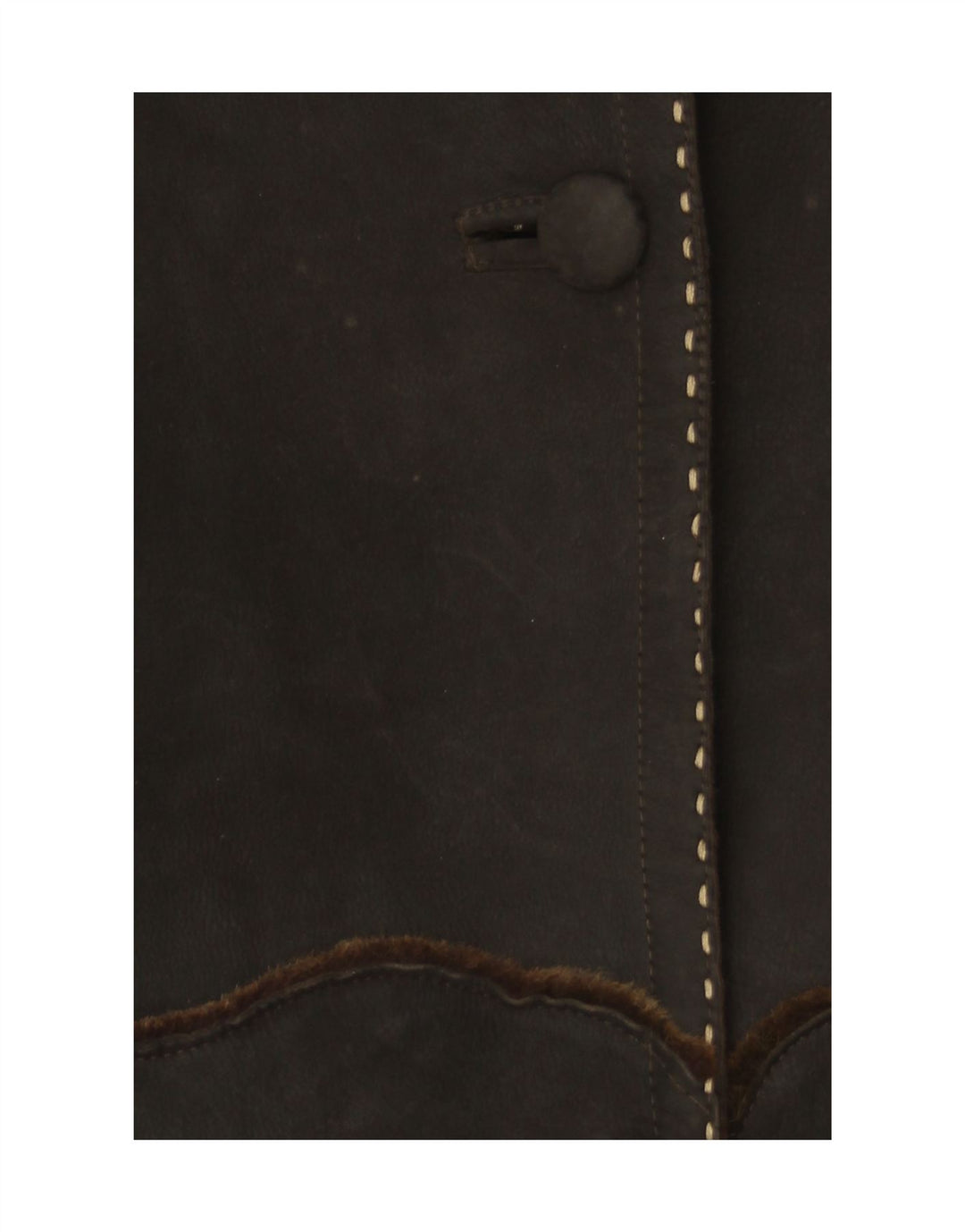 VINTAGE Dame Ruskind Overfrakke UK 16 Stor Brun