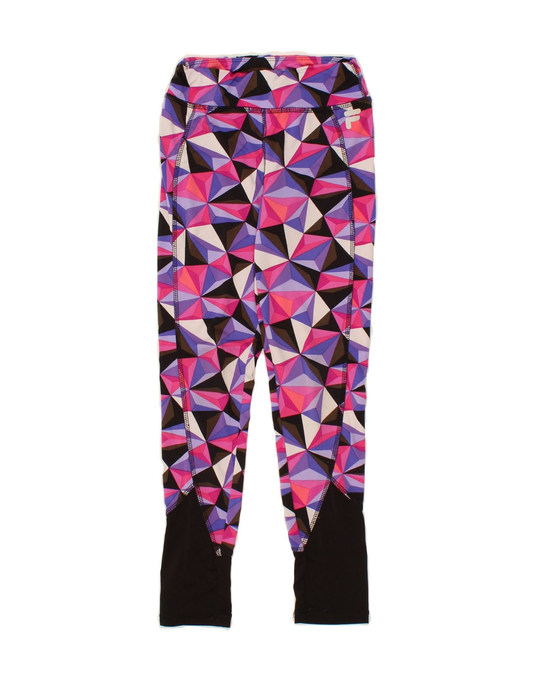 FILA Girls Leggings 10-11 Years Large Multicoloured Geometric Polyester Vintage Fila and Second-Hand Fila from Messina Hembry 