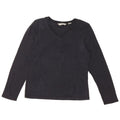 EDDIE BAUER Dame Top Langærmet UK 14 Medium Sort Bomuld