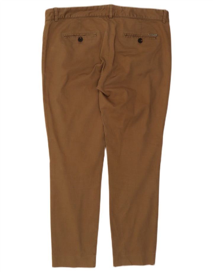 Massimo Dutti Dame Slim Cropped Trousers EU 42 Large W34 L26 Beige