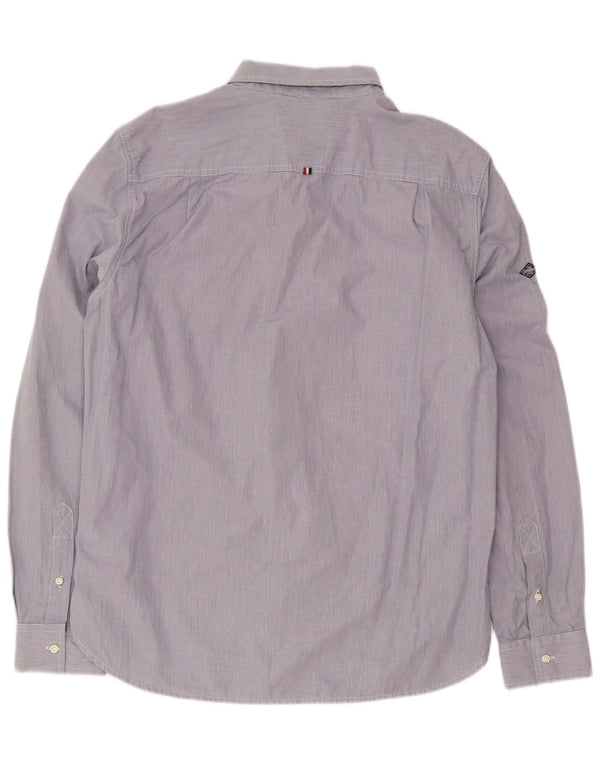 Superdry herreskjorte XL marineblå nålestribet bomuld