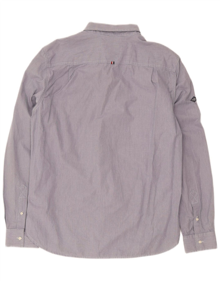 Superdry herreskjorte XL marineblå nålestribet bomuld