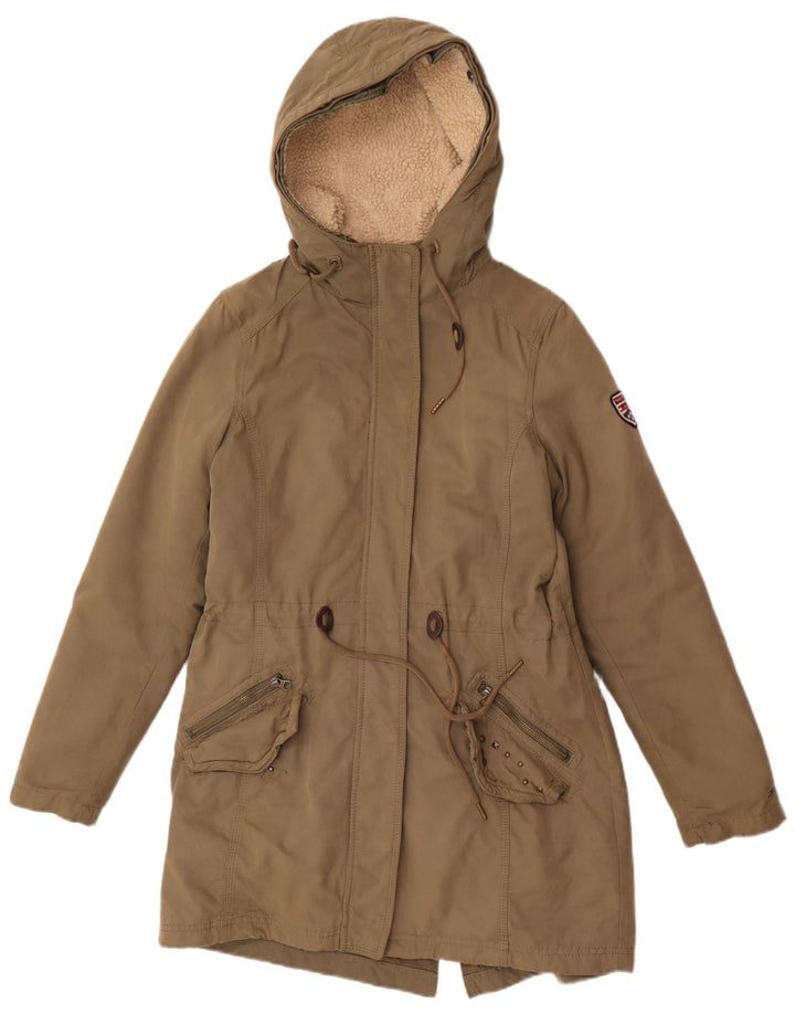 Tommy Hilfiger Dame Oversized Hooded Parka Jacket UK 10 Small Khaki