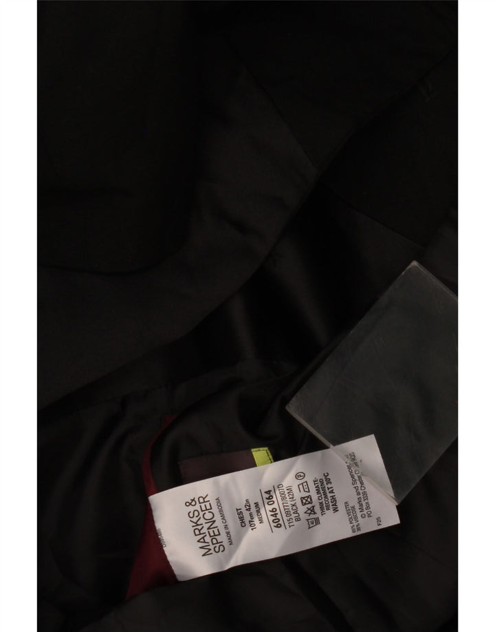 Marks & Spencer Herre 2-knaps blazerjakke UK 42 Stor sort polyester