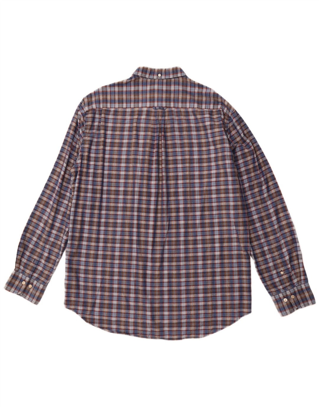 GANT Herre Regular Fit Skjorte Størrelse 43/44 17 1/2 XL Marineblå ternet bomuld