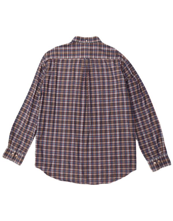 GANT Herre Regular Fit Skjorte Størrelse 43/44 17 1/2 XL Marineblå ternet bomuld