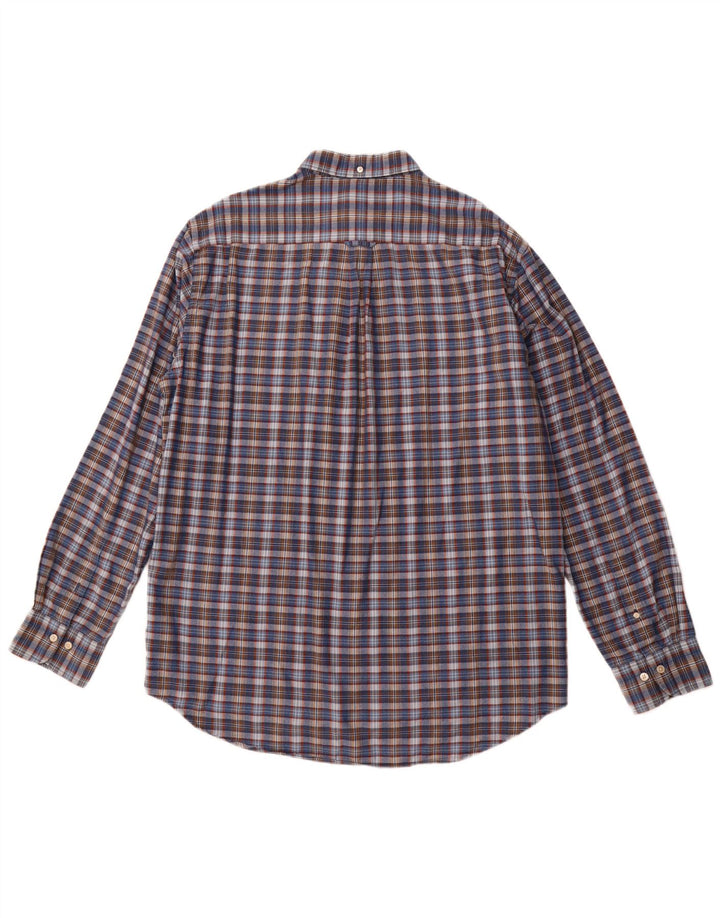 GANT Herre Regular Fit Skjorte Størrelse 43/44 17 1/2 XL Marineblå ternet bomuld