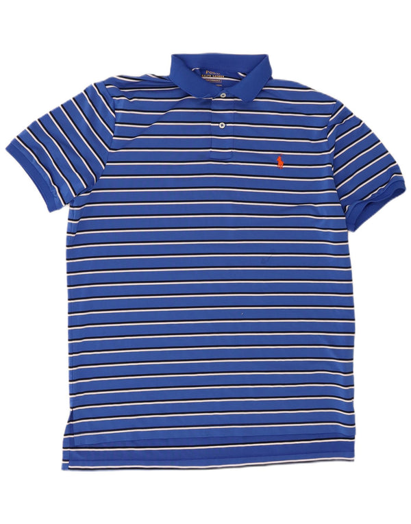 Polo Ralph Lauren herreskjorte XL blå stribet polyester