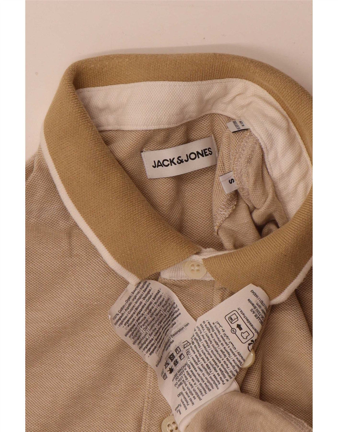 Jack & Jones herre poloskjorte lille beige bomuld