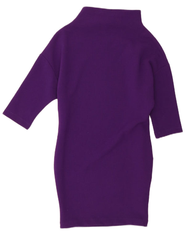 Sisley Womens Oversized 3/4-ærmet Skede Kjole UK 6 XS Lilla Polyester
