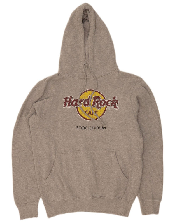 Hard Rock Cafe Herre Stockholm Grafisk Hættetrøje Jumper Medium Grå Bomuld