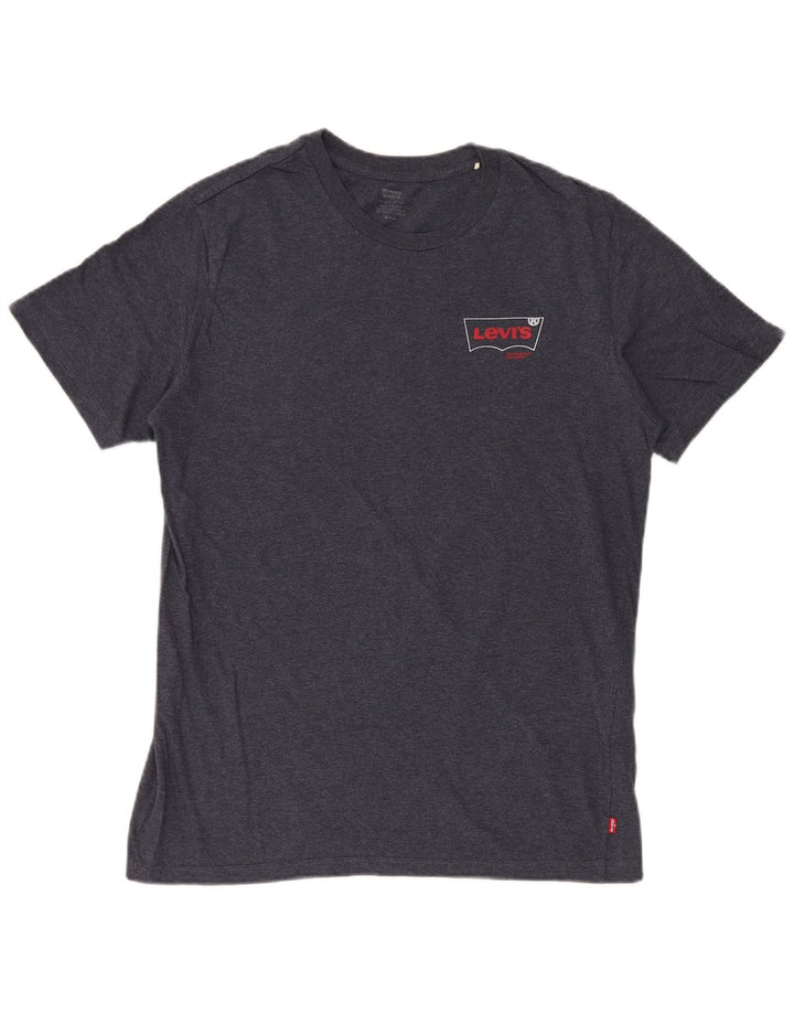 Levi's Herre T-shirt Top Medium Marineblå Flecked Bomuld