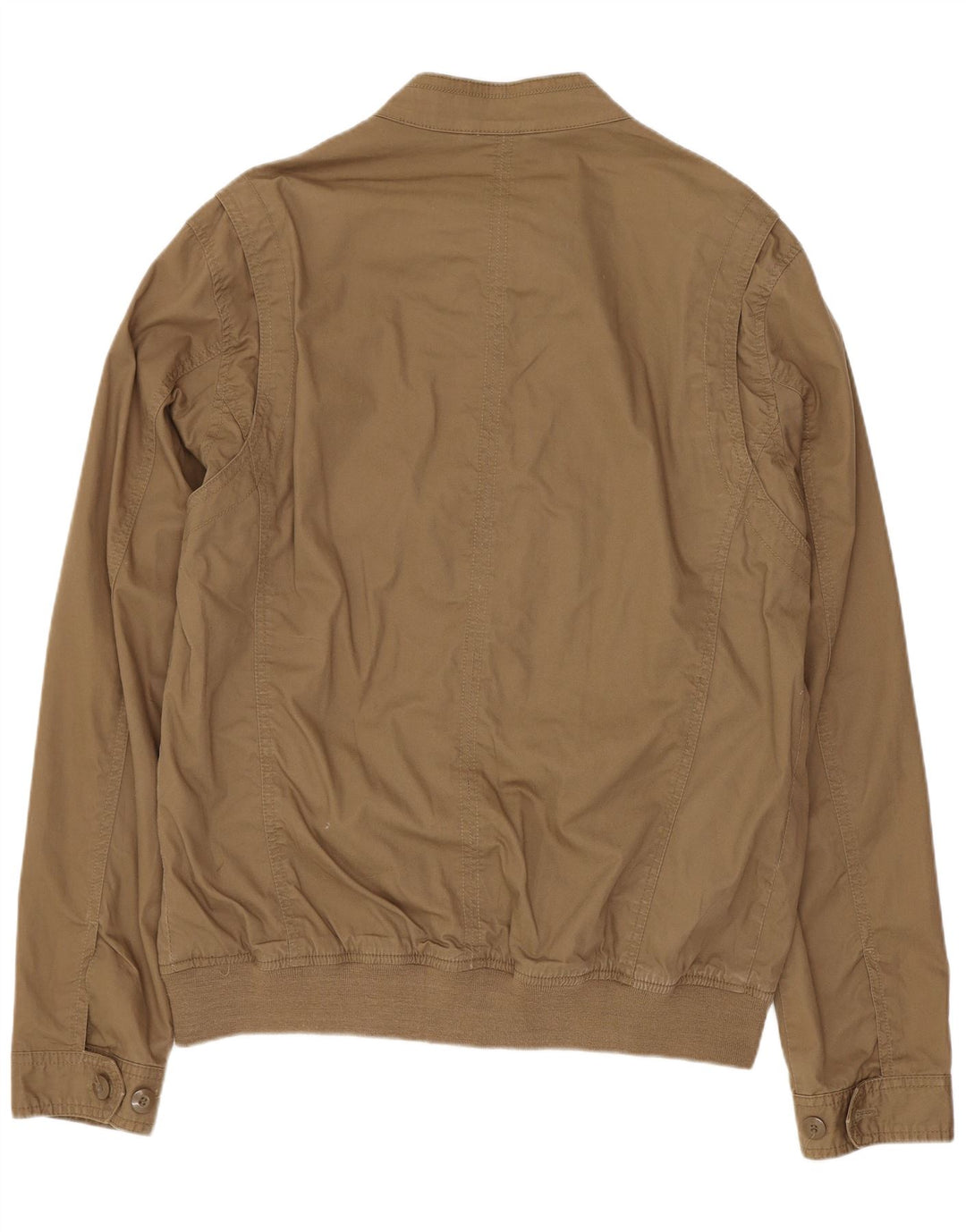 Zara Herre Bomber Jacket UK 42 XL Beige Bomuld