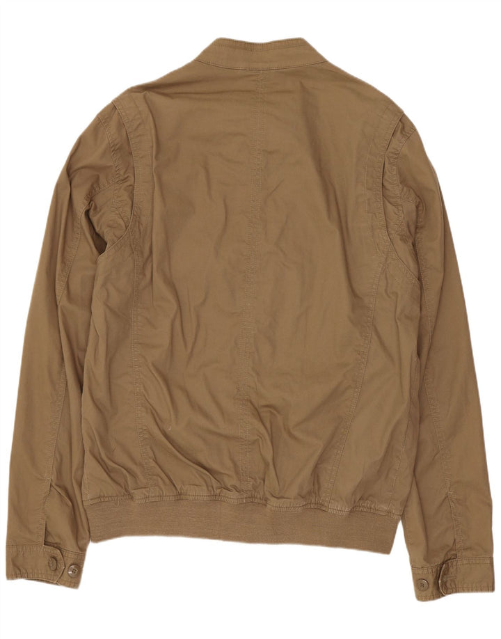 Zara Herre Bomber Jacket UK 42 XL Beige Bomuld