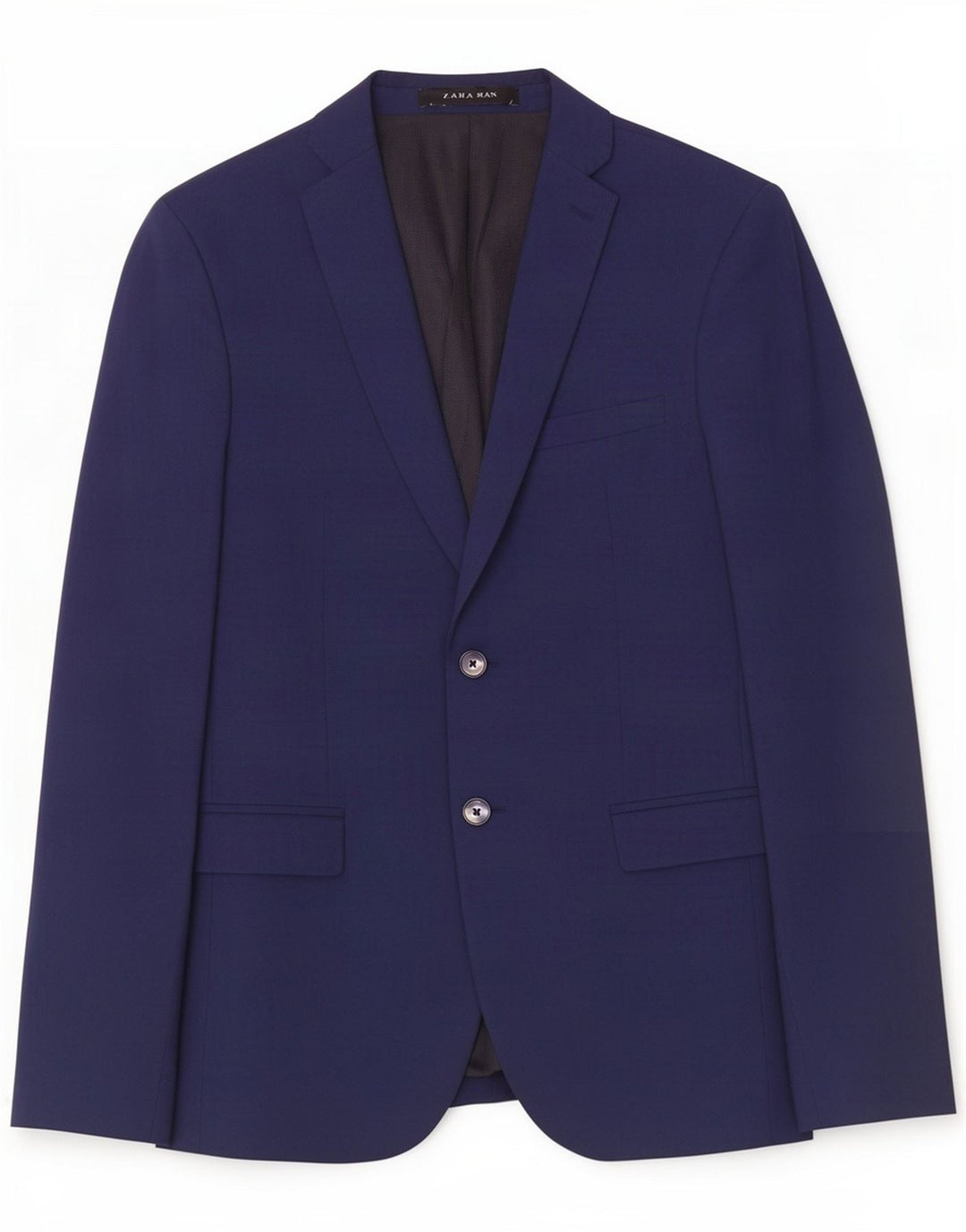 Zara Blazerjakke til mænd med 2 knapper EU 48 Medium Navy Blue Polyester