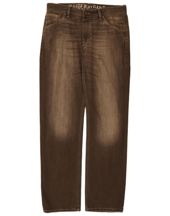Gant Straight Jeans til mænd W34 L34 Brun bomuld