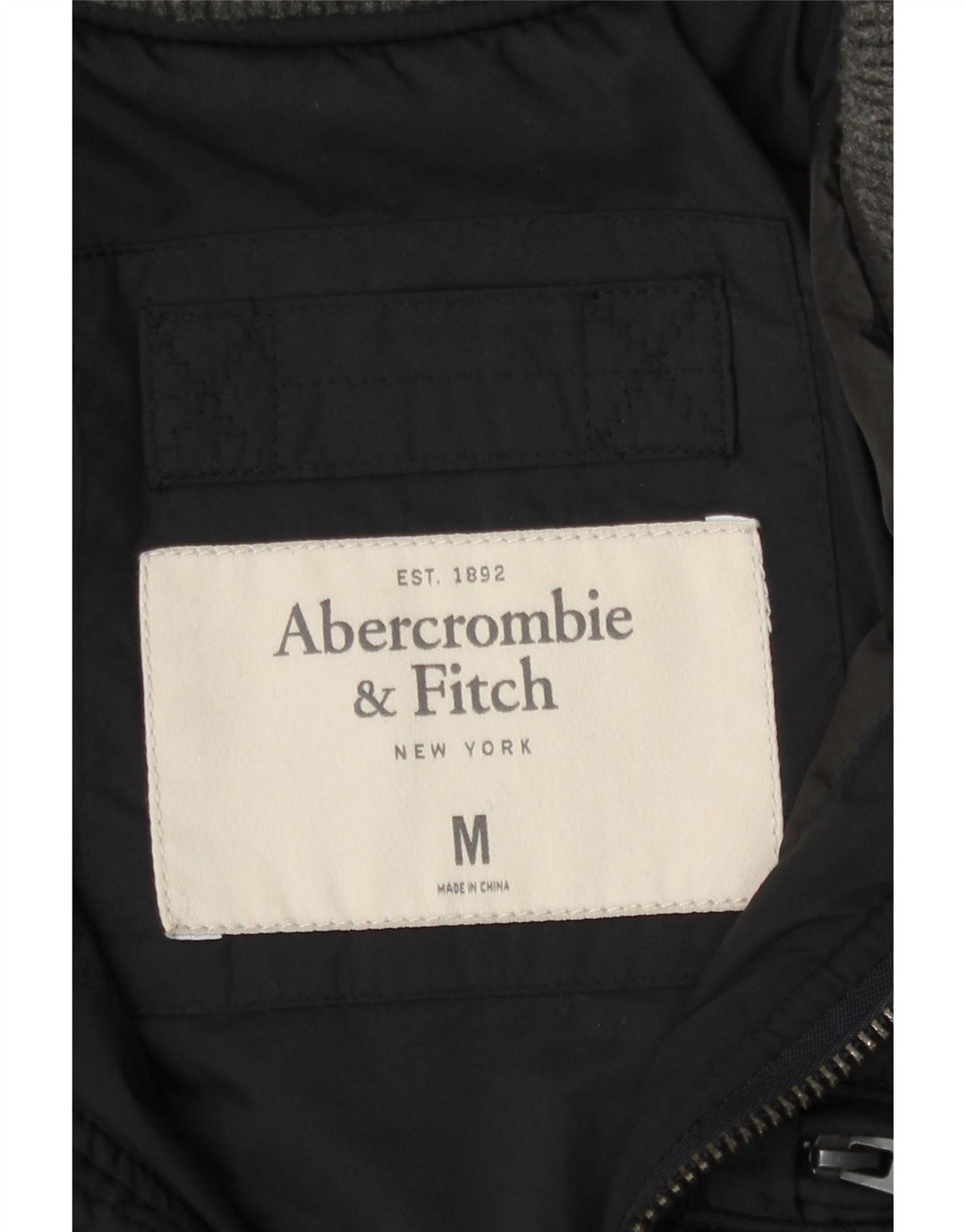 Abercrombie & Fitch Herre quiltet jakke UK 38 Medium Sort Polyester