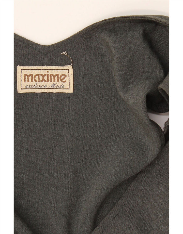 MAXIME Womens Pinafore Dress UK 12 Medium Grey Vintage Maxime and Second-Hand Maxime from Messina Hembry 