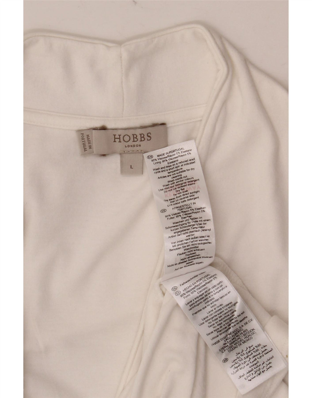 HOBBS Dame Top Langærmet UK 14 Large White Viscose