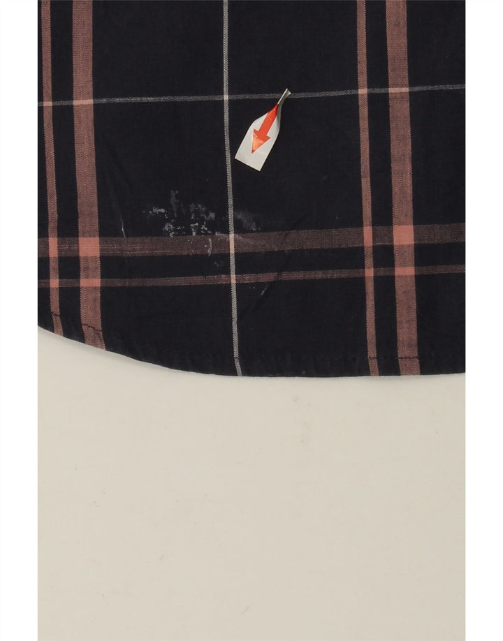 Wrangler herreskjorte lille marineblå plaid bomuld
