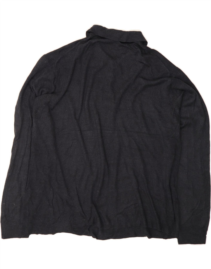 DOCKERS Herre Polo Neck Jumper Sweater 3XL Navy Blue Argyle/Diamond