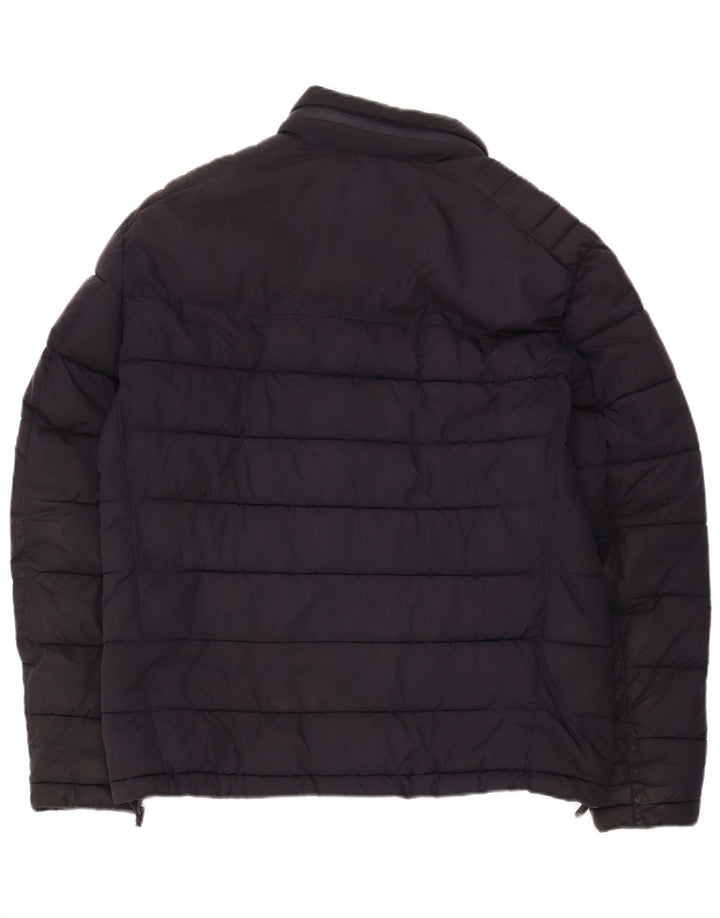 Zara Polstret Herrejakke UK 40 Large Navy Blue Polyester