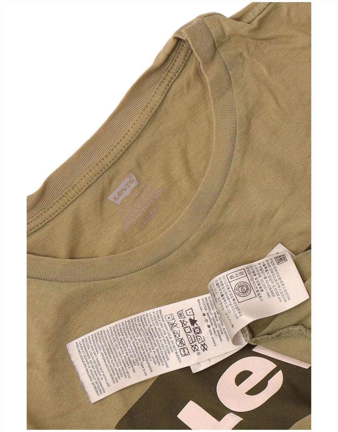 Levi's Herre grafisk T-shirt Top Lille Khaki Bomuld
