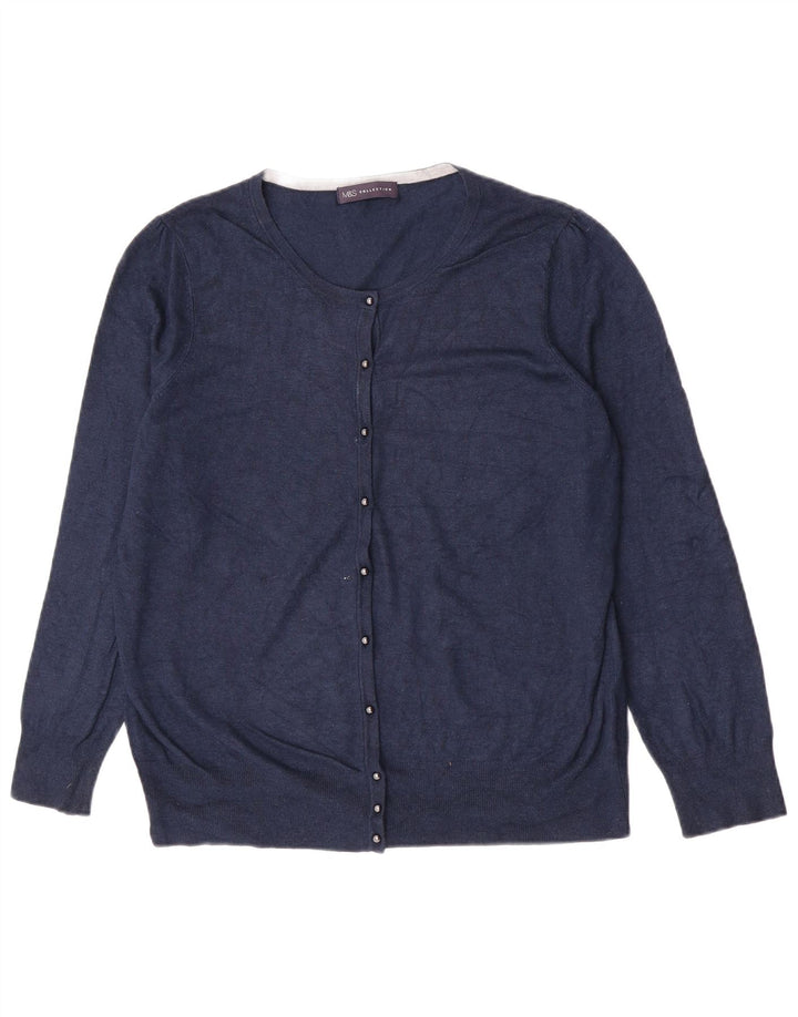 Marks & Spencer Dame Cardigan Sweater UK 16 Large Navy Blue