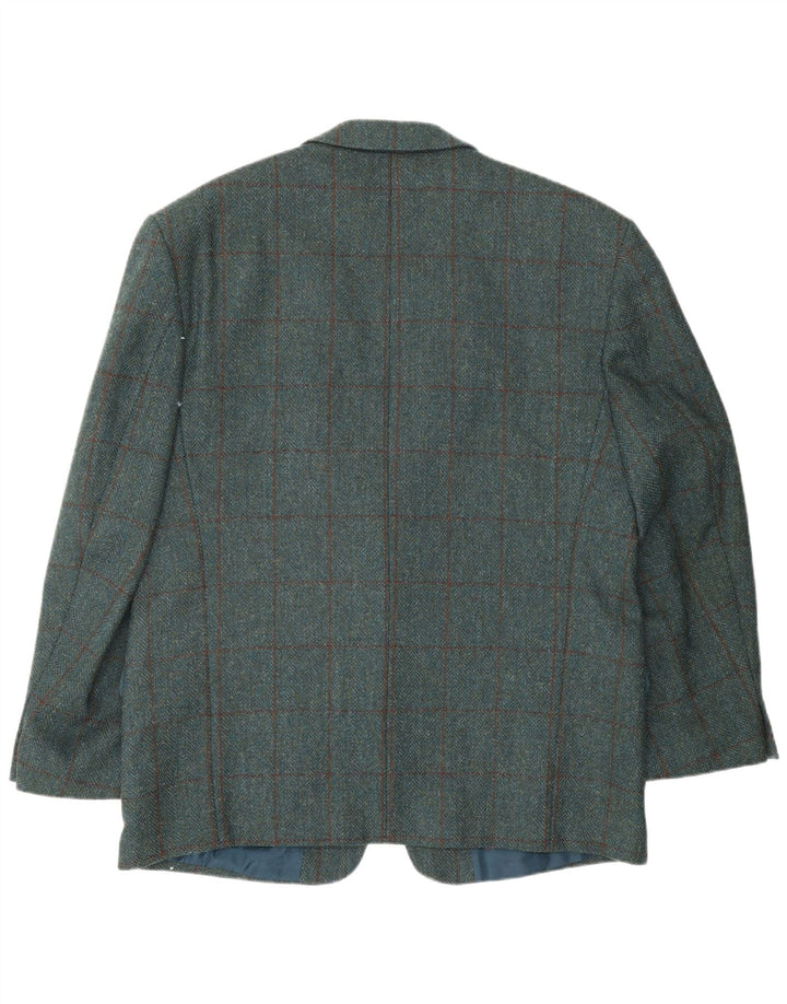 Canda Herre 2 Button Blazer Jacket UK 40 Large Blue Plaid New Wool