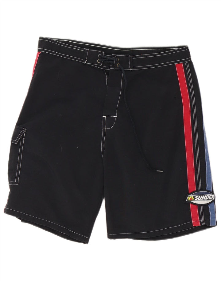 Sundek Herre svømmeshorts Medium Sort Colourblock Nylon