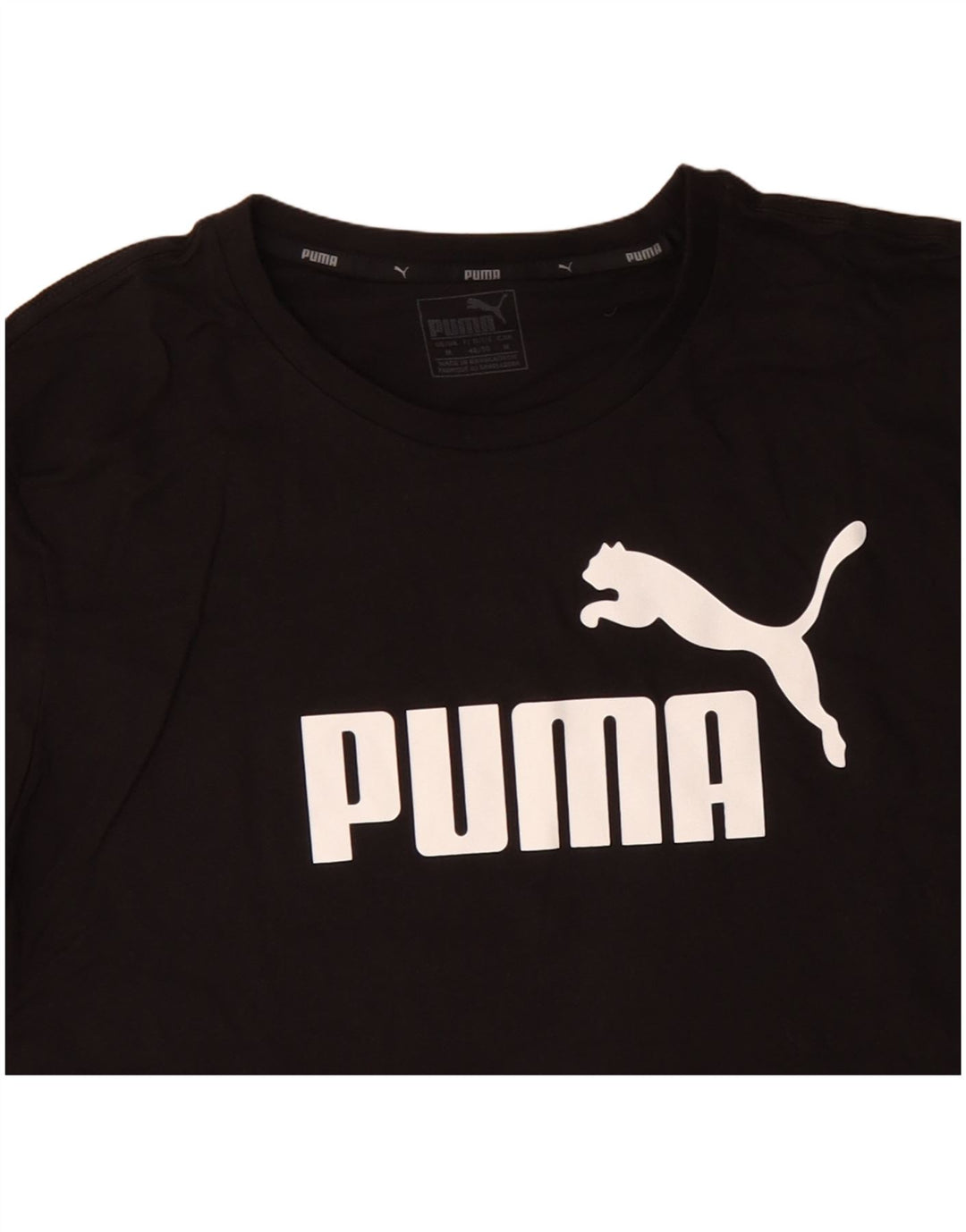 PUMA Grafisk T-shirt til mænd, medium sort bomuld